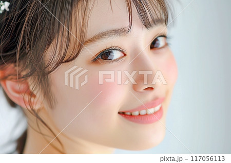肌が美しい女性・スキンケア・アンチエイジング「AI生成画像」 117056113