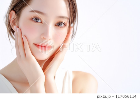 肌が美しい女性・スキンケア・アンチエイジング「AI生成画像」 117056114