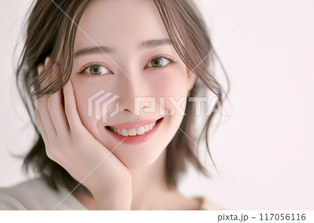 肌が美しい女性・スキンケア・アンチエイジング「AI生成画像」 117056116