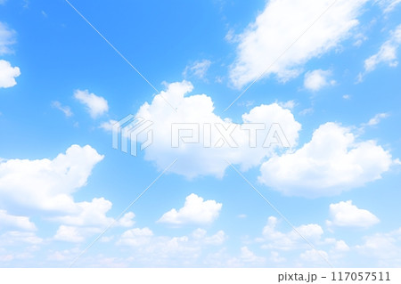 晴天の日・青空と雲・ふわふわ「AI生成画像」 晴天の日・青空と雲・ふわふわ「AI生成画像」 117057511