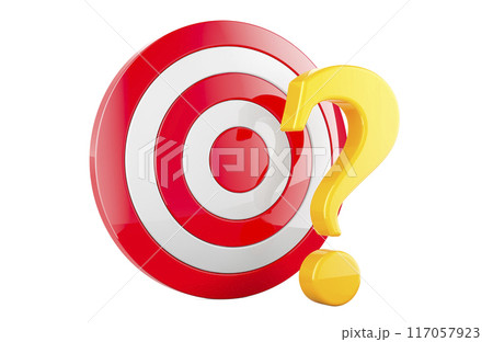 Target with Question mark, 3D rendering 117057923