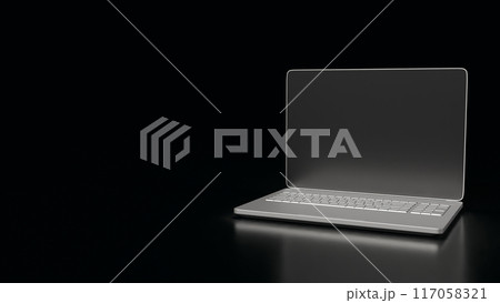 The Notebook on Black Background for Business or it concept 3d rendering. 117058321