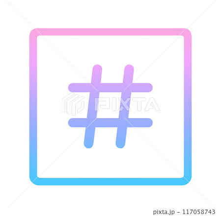 ピンクと青のグラデーション|シンプルなハッシュタグ ピンクと青のグラデーション|シンプルなハッシュタグ 117058743