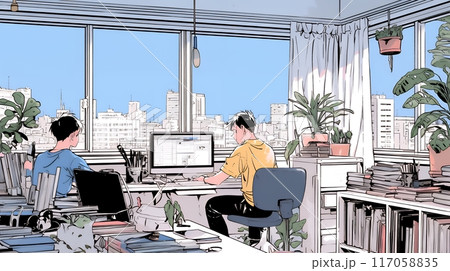 都内のさほど大きくない会社の仕事風景