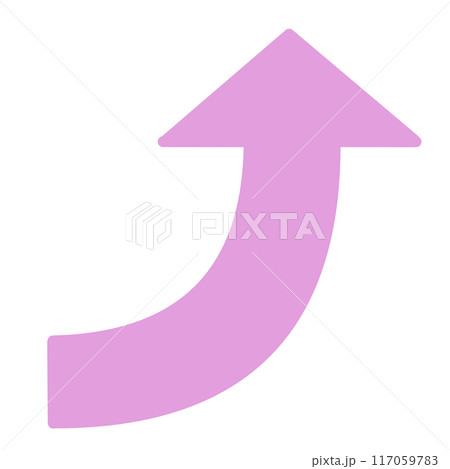 カーブする矢印1(ピンク)(線画なし) カーブする矢印1(ピンク)(線画なし) 117059783