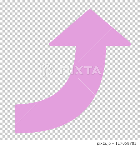 カーブする矢印1(ピンク)(線画なし) カーブする矢印1(ピンク)(線画なし) 117059783