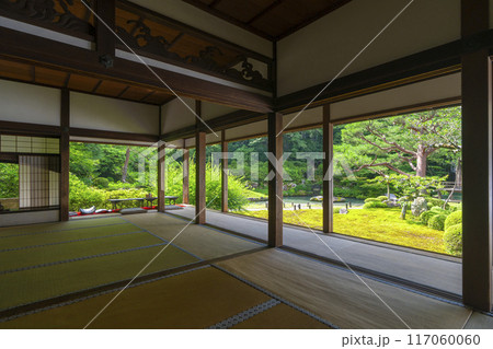 新緑の京都　青蓮院　華頂殿から眺める相阿弥の庭 117060060