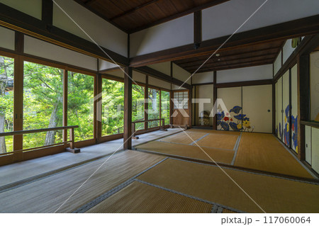 新緑の京都　青蓮院　華頂殿から眺める美しい庭 117060064