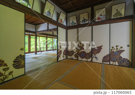 新緑の京都　青蓮院　華頂殿の美しい襖絵 117060065