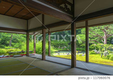 新緑の京都　青蓮院　華頂殿から眺める相阿弥の庭 117060076