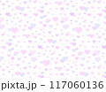 淡く優しいたくさんのハートのシームレスなパターン 117060136