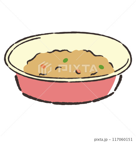 エサ入れのイラスト（ウェットフード入り） 117060151