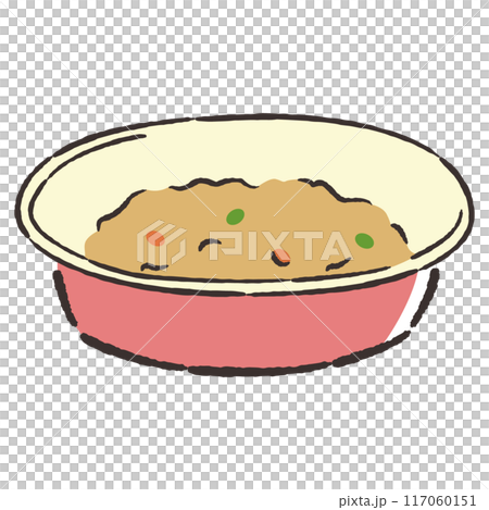 エサ入れのイラスト（ウェットフード入り） 117060151