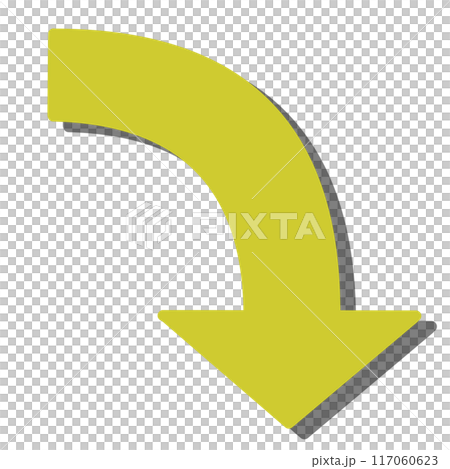 Curved Arrow 2 (Yellow) (Shadowed) 117060623