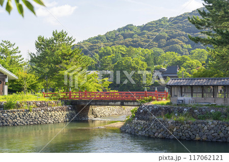 京都宇治　中の島地区　宇治公園　中島橋 117062121