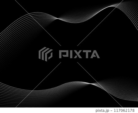 テクノロージー系　ウェーブ背景　波　モノクロ　6 117062178