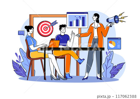 The marketing team is analyzing the business strategy 117062388