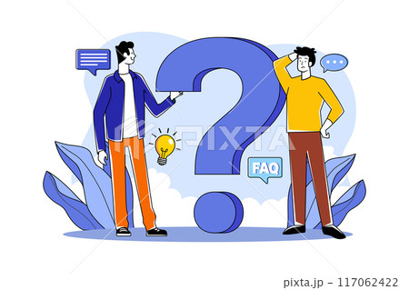 Two guys think about a question 117062422