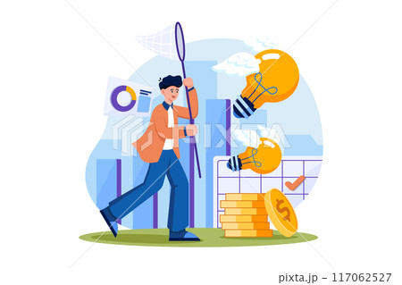 Businessman catching business idea Businessman catching business idea 117062527