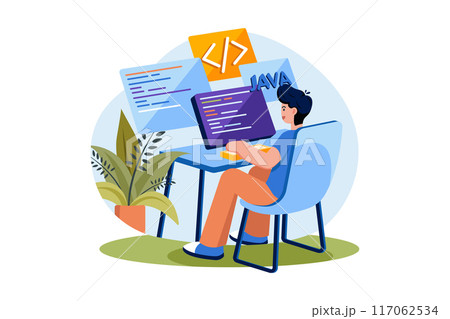 Man coder development programming computer 117062534