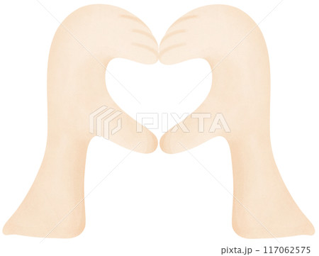 Hands clasped together in the shape of a heart 117062575