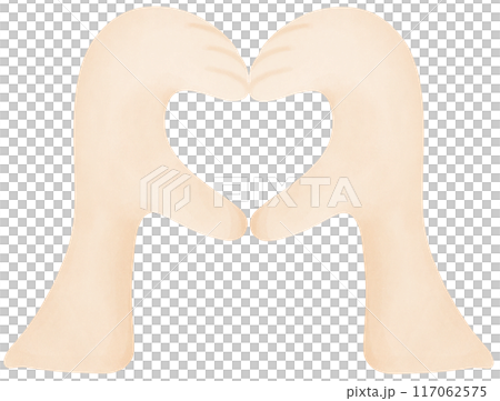 Hands clasped together in the shape of a heart 117062575