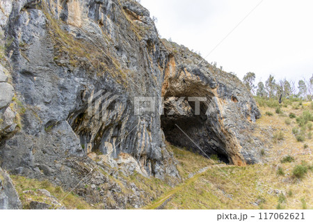 Looking at the entrance to Yarrangobilly Caves in the Snowy Mountains 117062621
