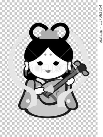 七福神の弁財天のポップな和風イラスト 117062854