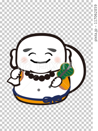 七福神の布袋尊のポップな和風イラスト 117062859