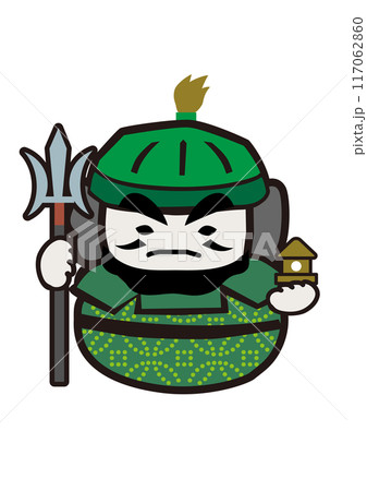 七福神の毘沙門天のポップな和風イラスト 117062860
