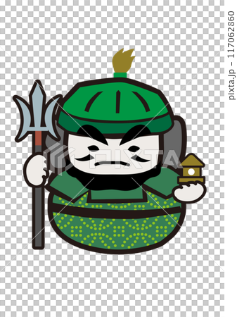 七福神の毘沙門天のポップな和風イラスト 117062860