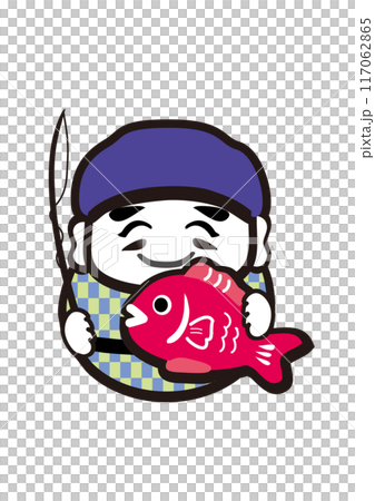 A pop Japanese-style illustration of Ebisu, one of the Seven Lucky Gods 117062865