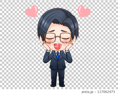 戴眼鏡閉眼入迷的上班族赤壁人物插畫素材 戴眼鏡閉眼入迷的上班族赤壁人物插畫素材 117062973