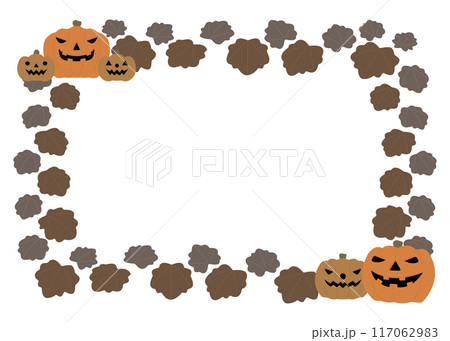 ジャック・オ・ランタンのフレーム、ハロウィンの背景素材 117062983