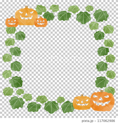 水彩南瓜燈框架,萬聖節背景材料 水彩南瓜燈框架,萬聖節背景材料 117062986