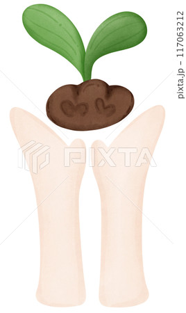 hand holding a plant 117063212