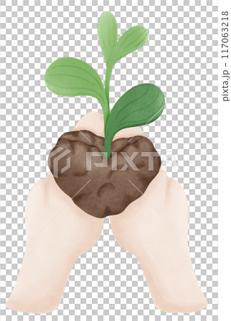 hand holding a plant 117063218