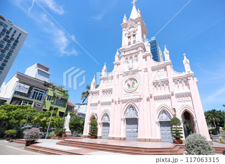 exterior of Da Nang Cathedral. the biggest church in da nang exterior of Da Nang Cathedral. the biggest church in da nang 117063315