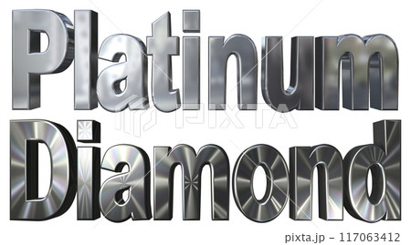 3DCG立体文字「プラチナ,ダイヤモンド」Platinum,Diamond 117063412