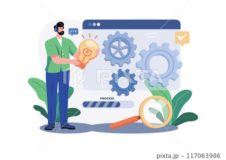 Male operator agent helps customer repair system problem. 117063986