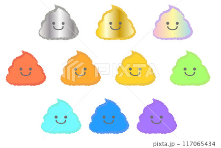 カラフルなうんちのキャラクターセット 117065434