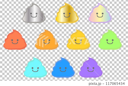 カラフルなうんちのキャラクターセット 117065434