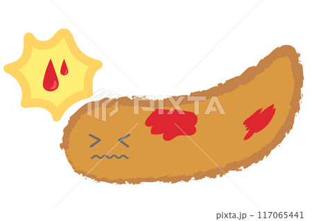 血便のうんちのキャラクターイラスト 血便のうんちのキャラクターイラスト 117065441