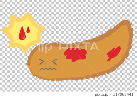 Character illustration of bloody stool 117065441