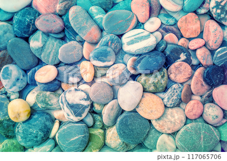 Abstract nature pebbles background. Blue pebbles texture. Stone background Abstract nature pebbles background. Blue pebbles texture. Stone background 117065706