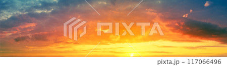 Colorful cloudy sky at sunset. Gradient color 117066496