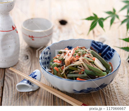 山菜の水煮 (わらび、芋の茎、なめこ、姫竹、木耳、えのき、人参) 山菜の水煮 (わらび、芋の茎、なめこ、姫竹、木耳、えのき、人参) 117066667