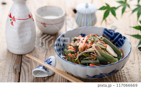 山菜の水煮 (わらび、芋の茎、なめこ、姫竹、木耳、えのき、人参) 山菜の水煮 (わらび、芋の茎、なめこ、姫竹、木耳、えのき、人参) 117066669