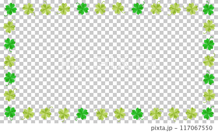 Four-leaf clover frame, white background, transparent, 16:9 117067550