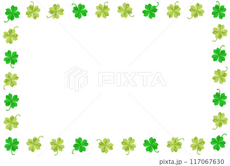 四葉のクローバー フレーム 白背景 透過 四葉のクローバー フレーム 白背景 透過 117067630